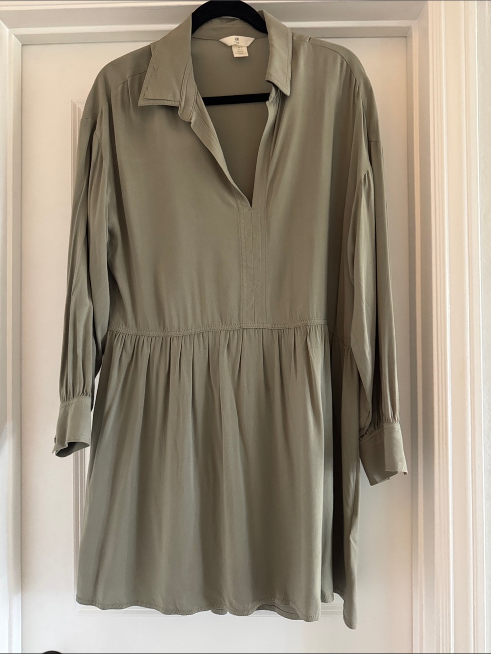 H&M Olive Mini Smock Dress